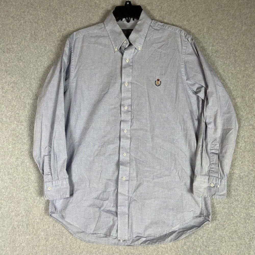 Vintage Chaps Ralph Lauren Shirt Men Large Blue Long Sleeve Button Up